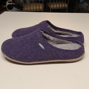 Cosy Feet Benny sheepskin lined chunky wool slip on slippers size 8
